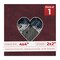 Dark Red Suede Mat Board for 4x4 Inch Frames - Heart Opening for 2x2 Photos